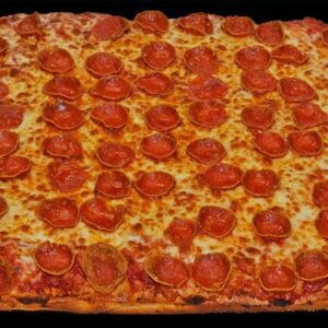 classic pepperoni and cheese sheet pizza