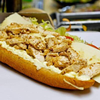 grilled chicken sub with cheese