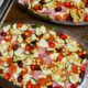 party salad with chickpeas and salami